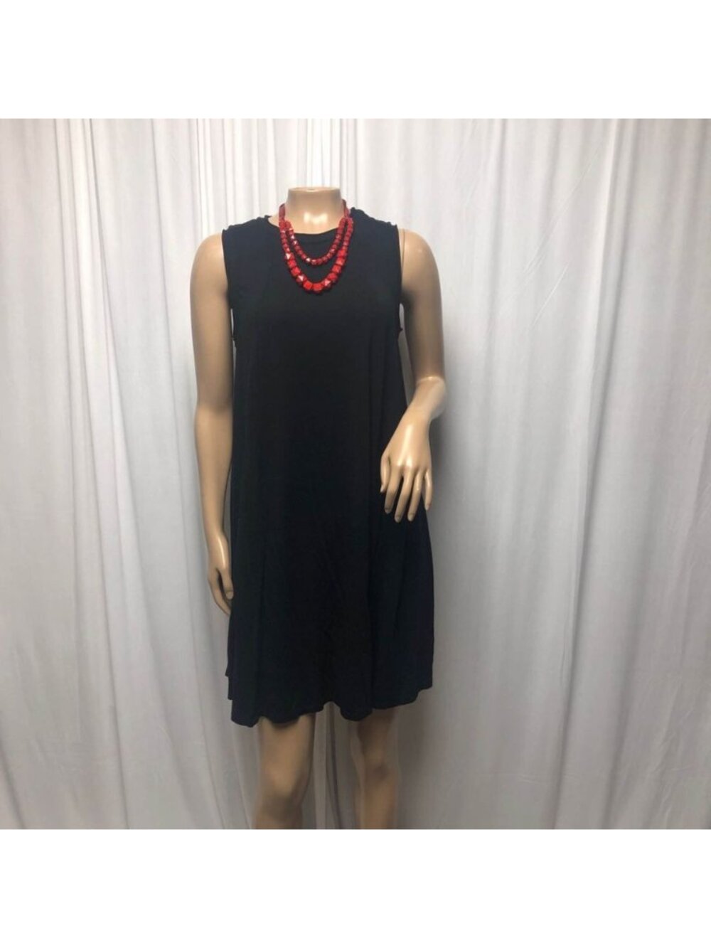 Premise Dress Womens Sz Small Black Keyhole Back Stretch Sleeveless Comfy Casual